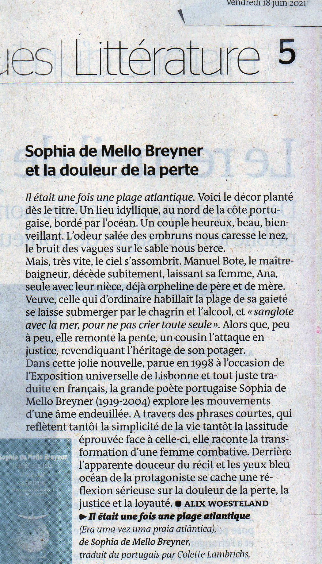 le monde sophia de mello breyner