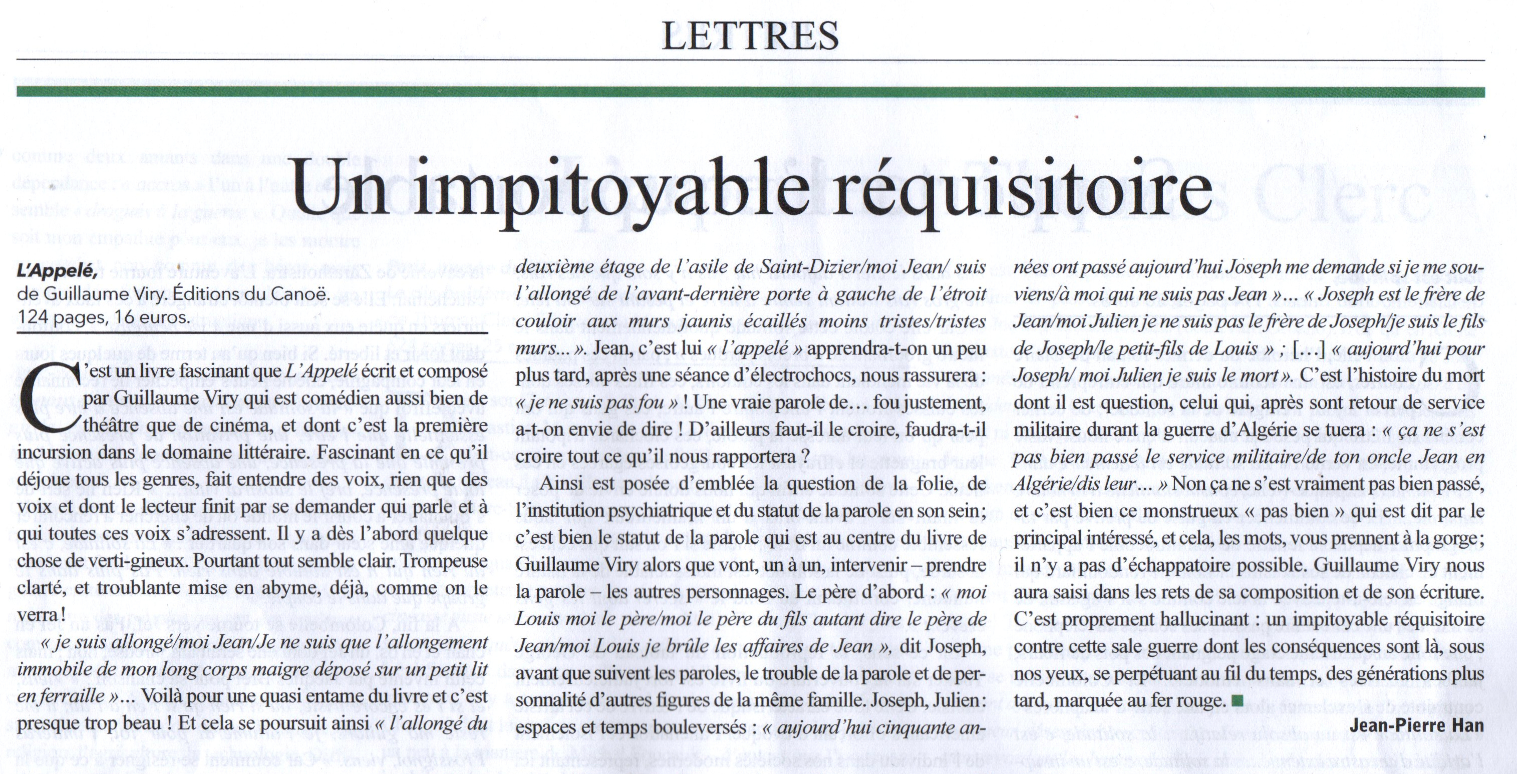 les lettres françaises Jean Pierre Han Viry 2